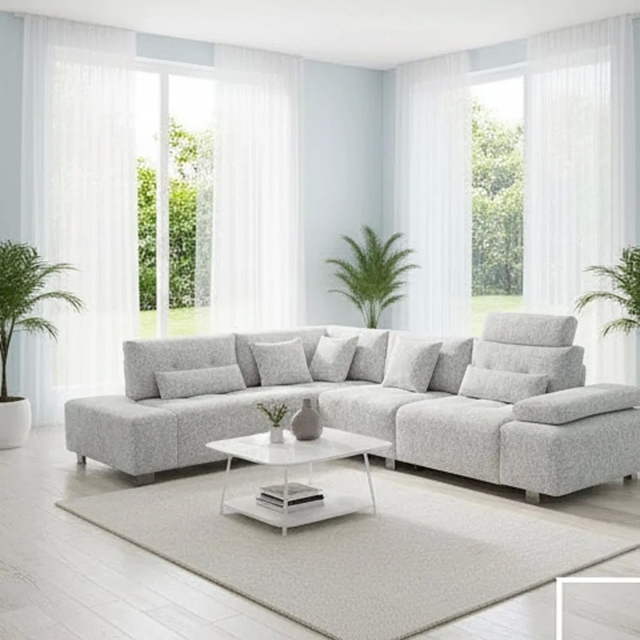 Modern Fabric Upholstery Sectional Sofa with Adjustable Electric Recliner and Customizable Dimensions