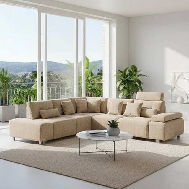 European High Back Fabric Sofa with Adjustable Electric Recliner and Customizable Dimensions