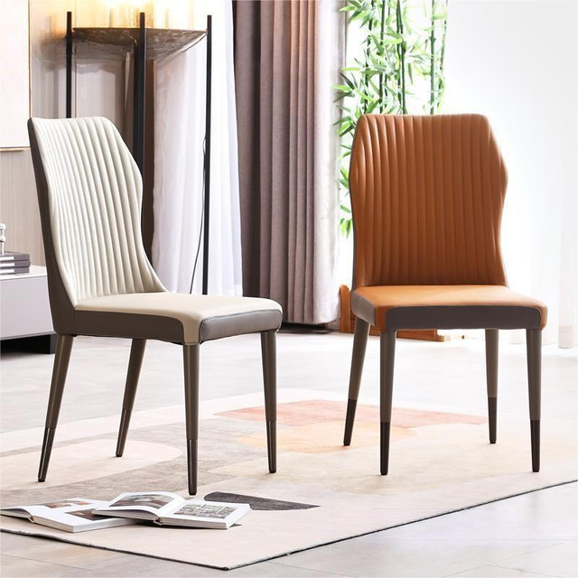 Modern Stylish Dining Chair with Stainless Steel Leg, PU Leather, and High Quality Sponge