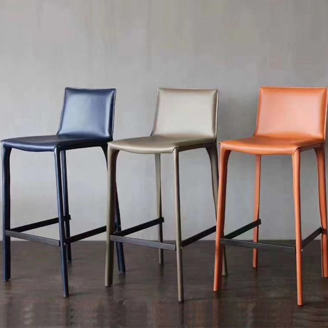 Modern Design Saddle Leather Dining Chair with Stainless Leg for Home and Restaurant