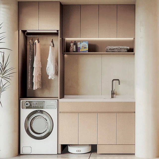 Modern Customized Design Bathroom Cabinet with Mirror Lamp and Modular Storage