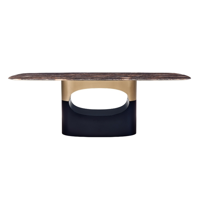 Modern Stylish Design Platinum Natural Marble Dining Table with Stainless Steel Leg