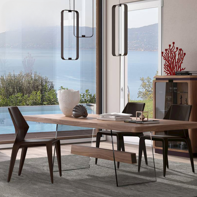 Modern Design Dining Chair with Stainless Leg and Saddle Leather for Home and Hotel