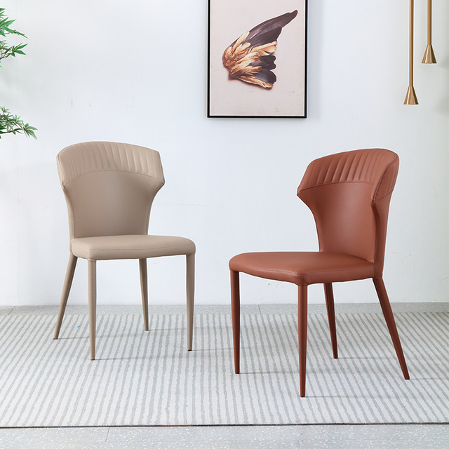 Modern Luxury Italian Design Dining Chair with Stainless Steel Leg and PU Leather Fabric