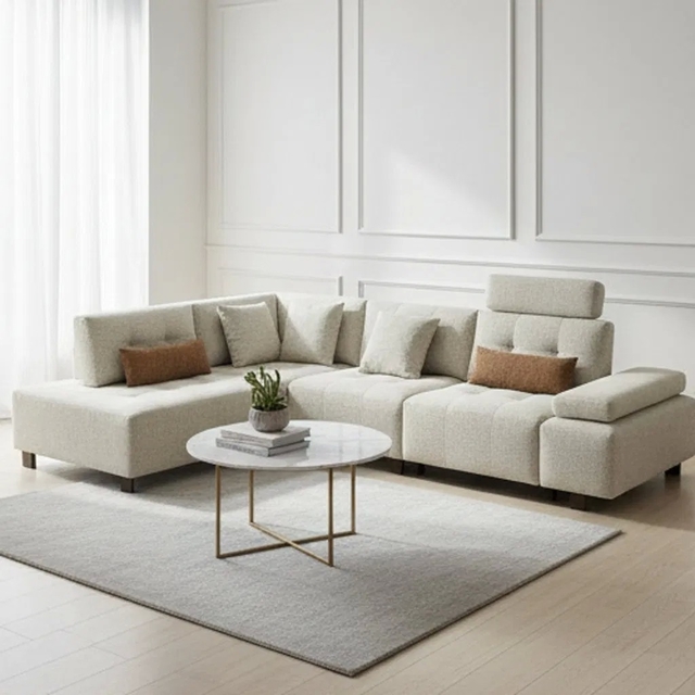 Modern Luxury Fabric Upholstery Sofa Set with Adjustable Electric Recliner and Customizable Dimensions