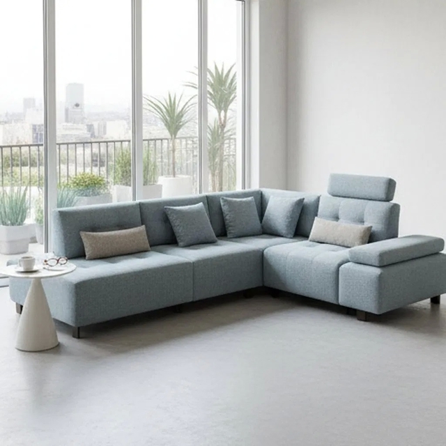 Luxury Fabric Sofa with Wooden Frame and Adjustable Electric Recliner - Customizable Modular Sectional Sofa