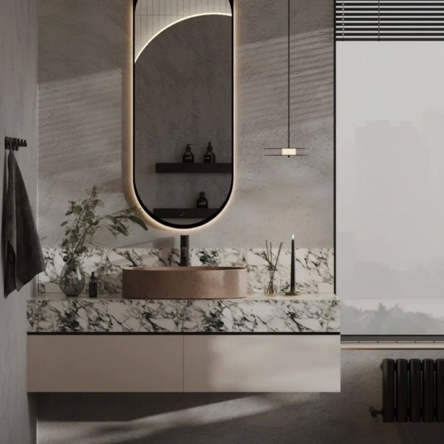 Customized Wall Mounted Bathroom Cabinet with Mirror Lamp - Freestanding Hanging Design